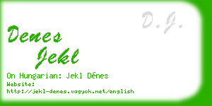 denes jekl business card